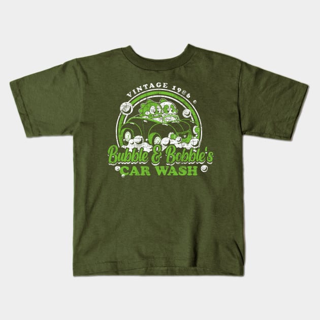 Bubble & Bobble Car Wash Kids T-Shirt by Lucky Trunk Creations